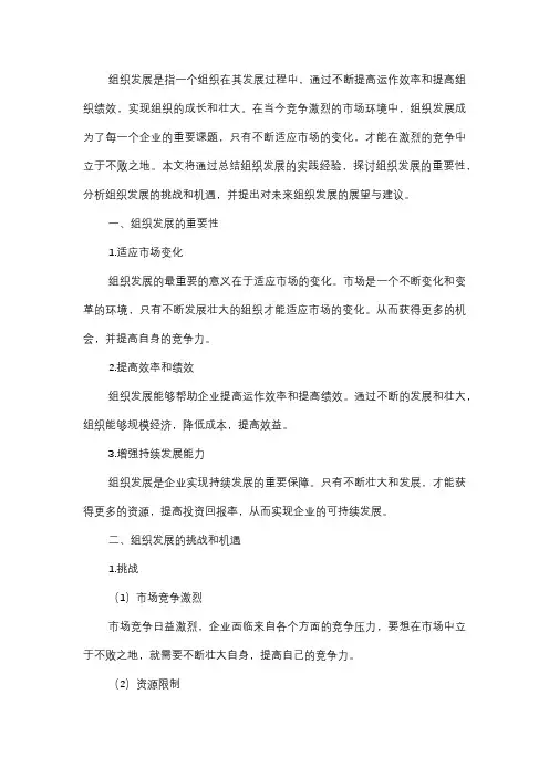  组织发展总结