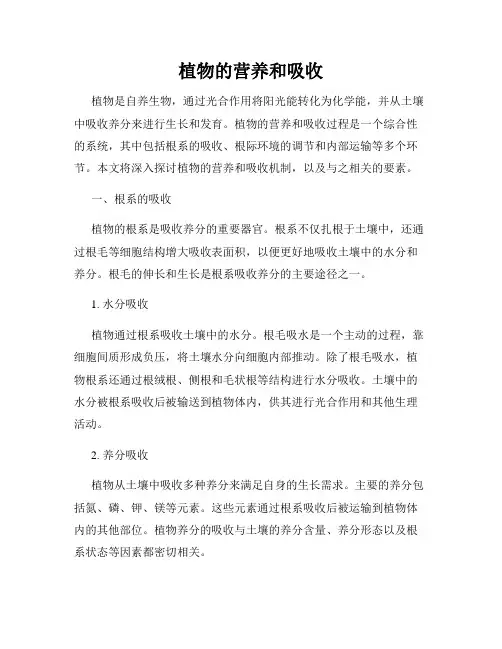 植物的营养和吸收