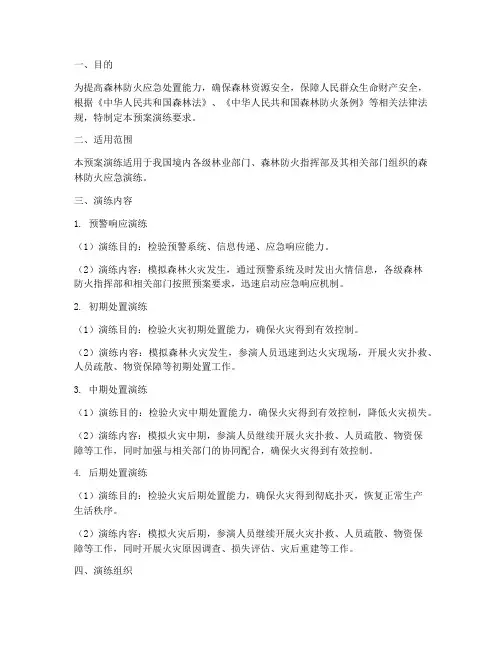 森林防火应急预案演练要求