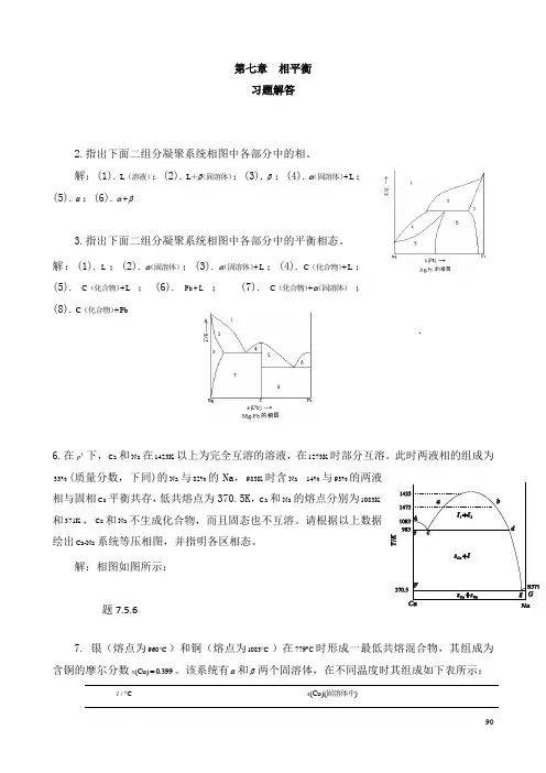 现代化学基础第七章_相平衡习题解答