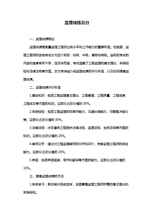 监理成绩总分