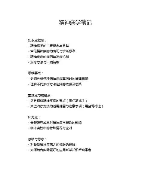 精神病学笔记