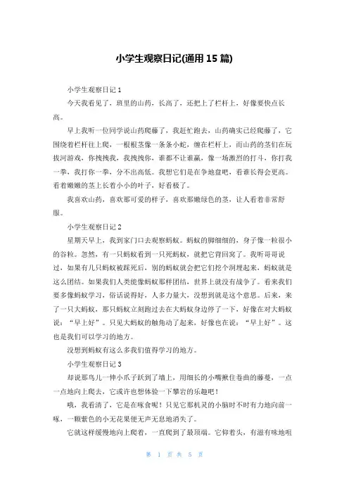 小学生观察日记(通用15篇)_3