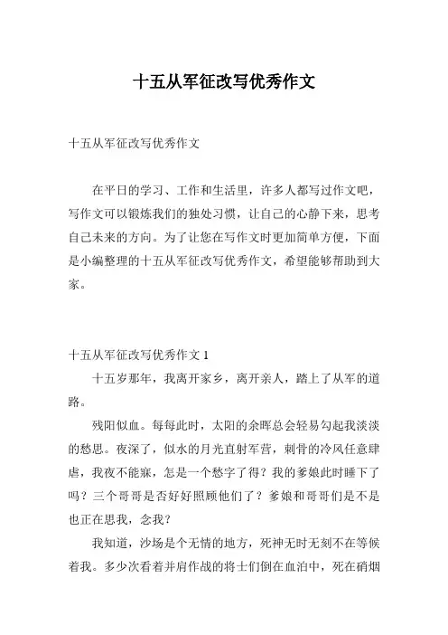 十五从军征改写优秀作文