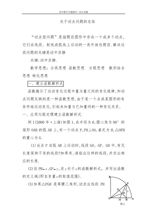 初中数学动点专题总复习