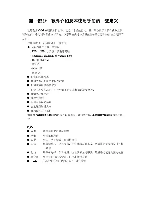 Gel pro中文说明书