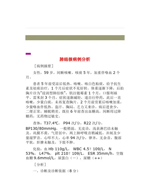 病例分析肺结核病例分析