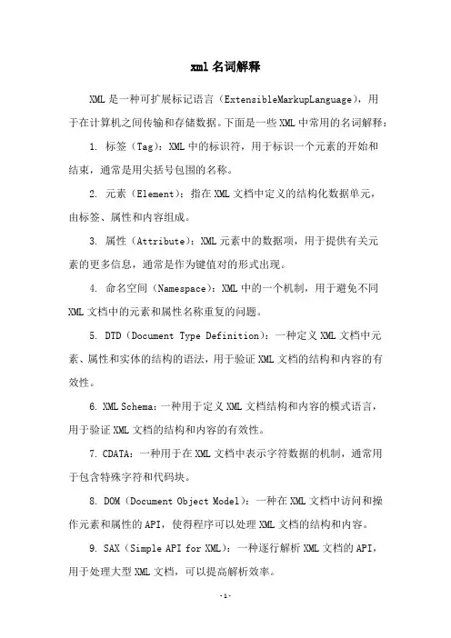 xml名词解释