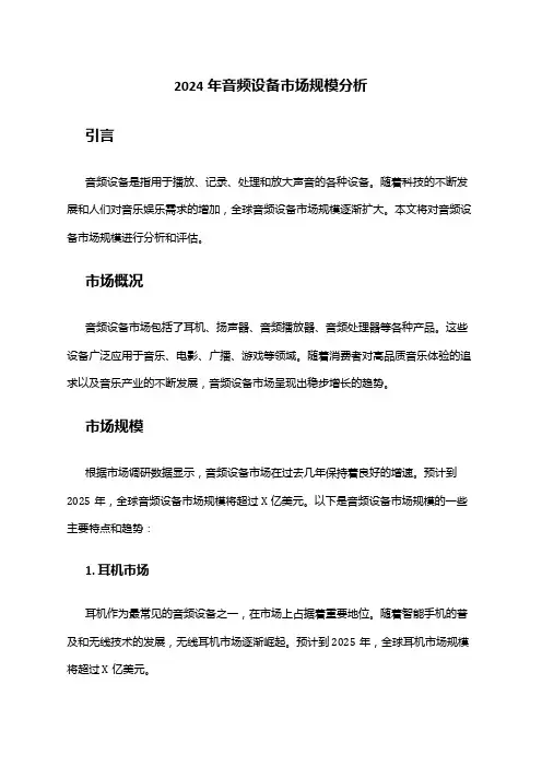 2024年音频设备市场规模分析