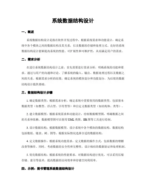 系统数据结构设计
