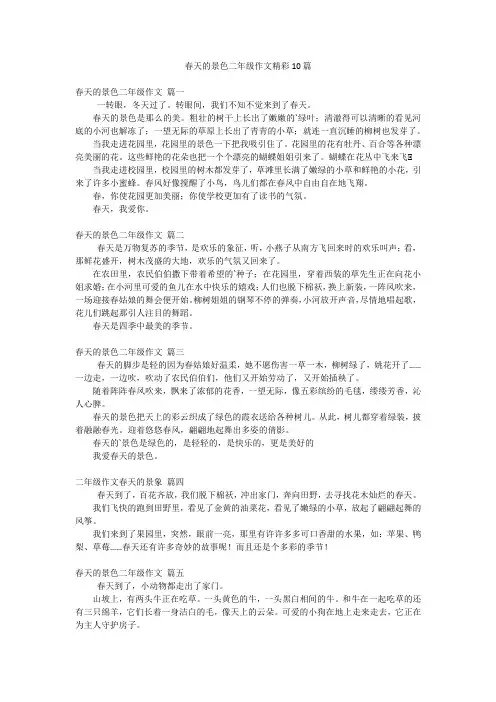 春天的景色二年级作文精彩10篇