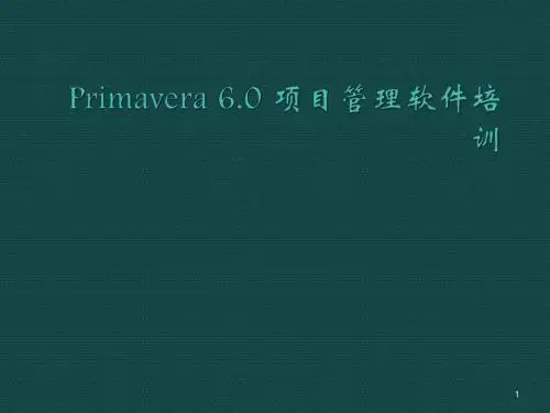 P6软件操作培训ppt课件