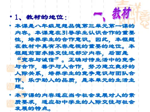 鲁教版道德与法治八上《合作竞争求发展》课件3
