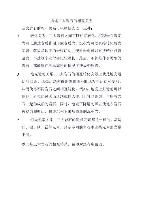 描述三大岩石的相互关系