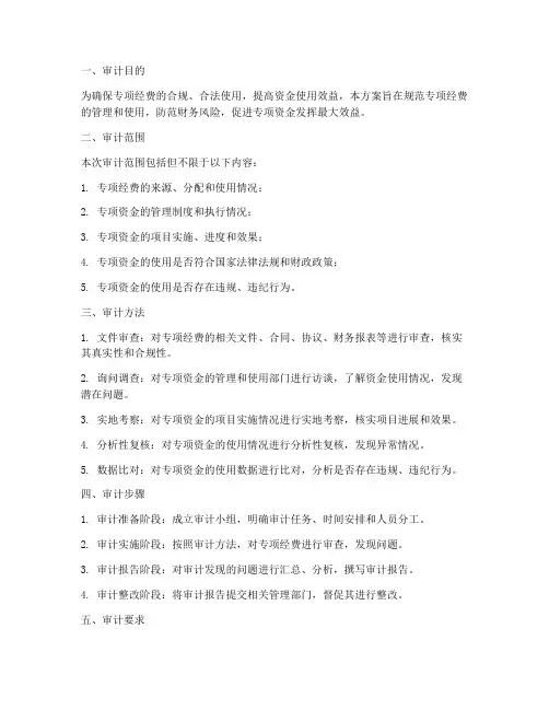 专项经费审计方案
