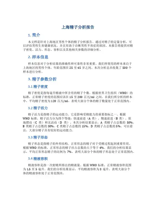 上海精子分析报告