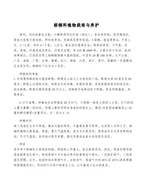 棕榈科植物栽培与养护