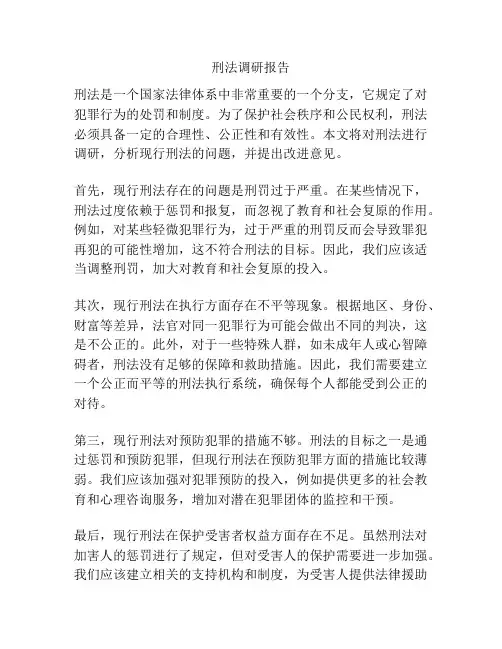刑法调研报告