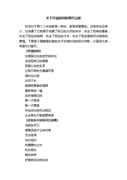 关于珍惜时间的现代诗歌