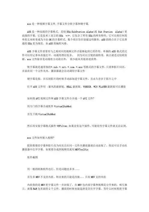 ASS是什么文件？