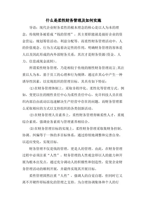 什么是柔性财务管理及如何实施.doc