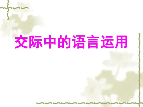 交际中的语言运用