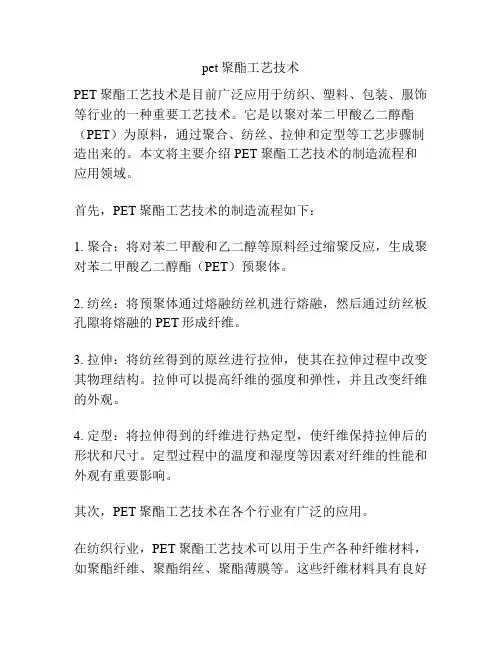 pet聚酯工艺技术