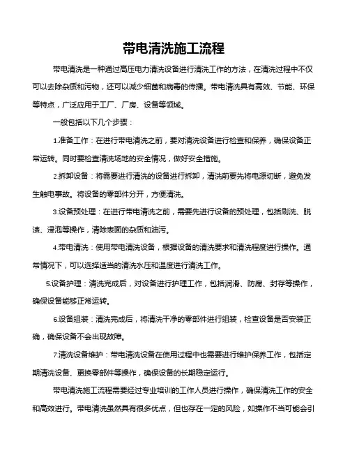 带电清洗施工流程