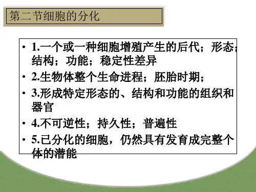 人教版生物必修一第六章细胞分化(共39张PPT)