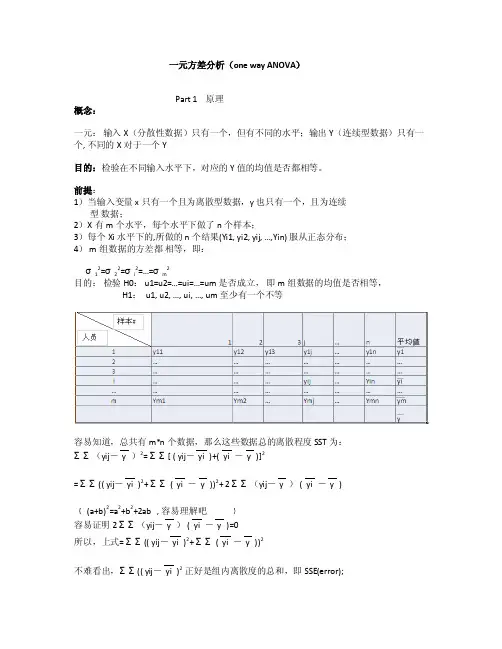 一元方差分析讲解
