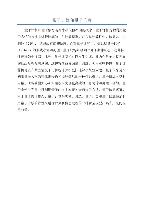 量子计算和量子信息