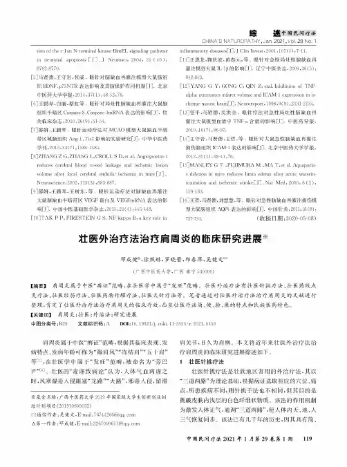 壮医外治疗法治疗肩周炎的临床研究进展
