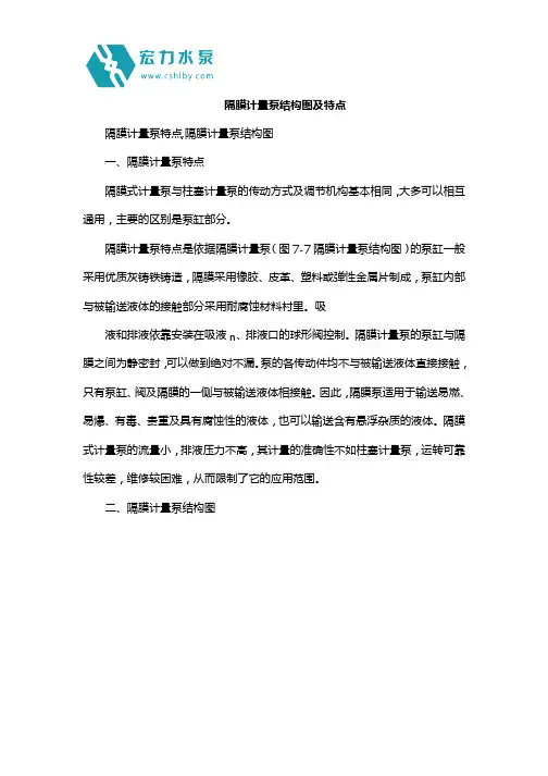 隔膜计量泵结构图及特点