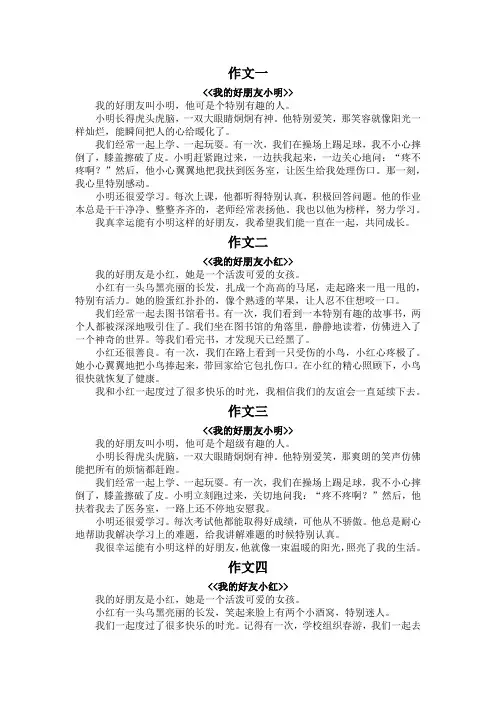 介绍我的朋友300字