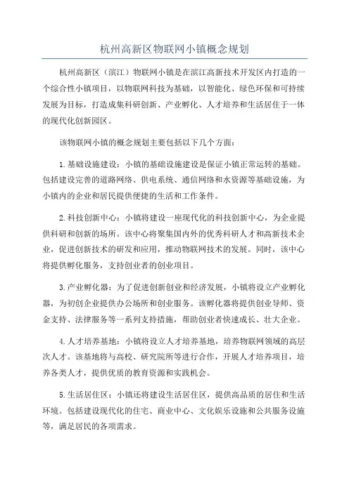 杭州高新区物联网小镇概念规划