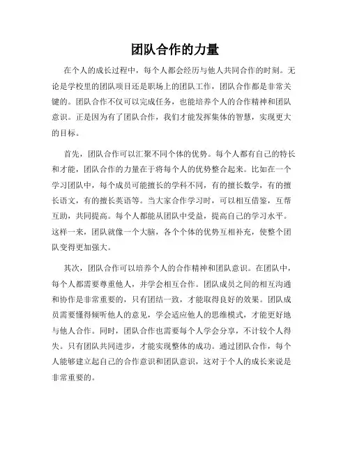 团队合作的力量