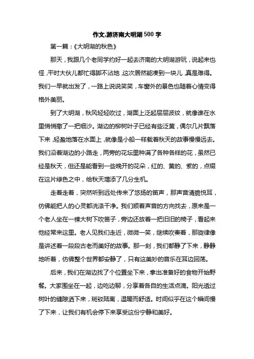 作文,游济南大明湖500字