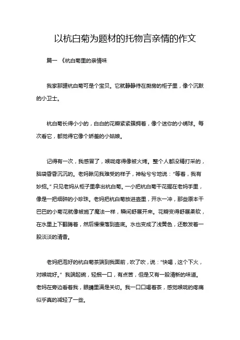 以杭白菊为题材的托物言亲情的作文
