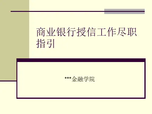 商业银行授信工作尽职指引【精品课件】