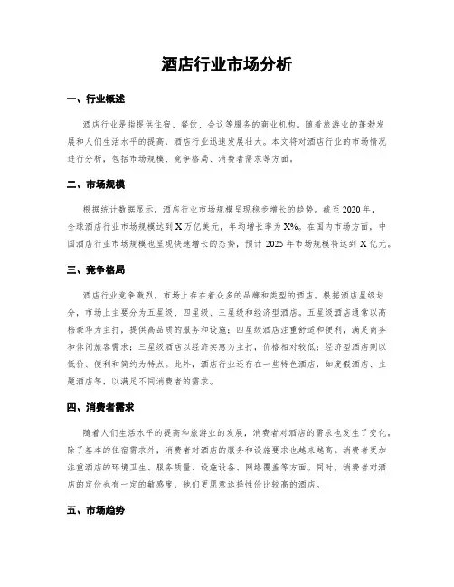 酒店行业市场分析