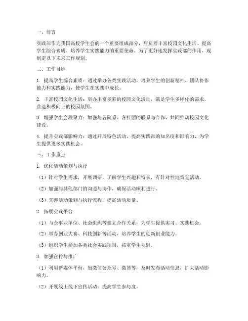 实践部未来工作规划