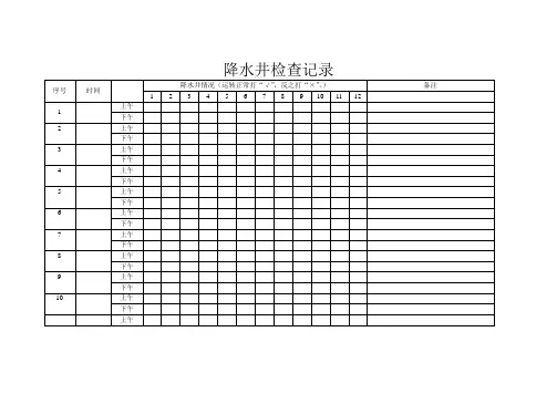 降水井检查记录