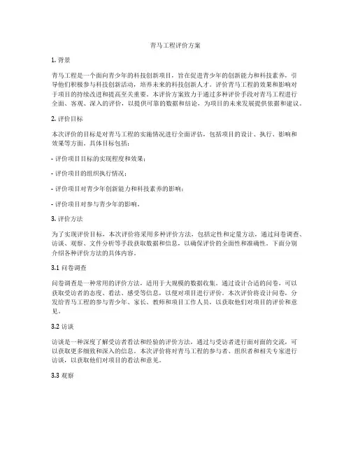 青马工程评价方案