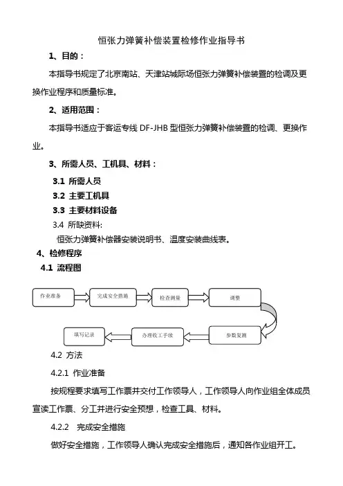 时速300～500km客运专线铁路接触网恒张力弹簧补偿装置检修作业指导书