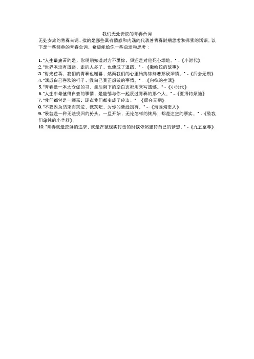 我们无处安放的青春台词