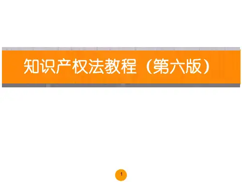 知识产权法教程(第六版)全册课件 PPT