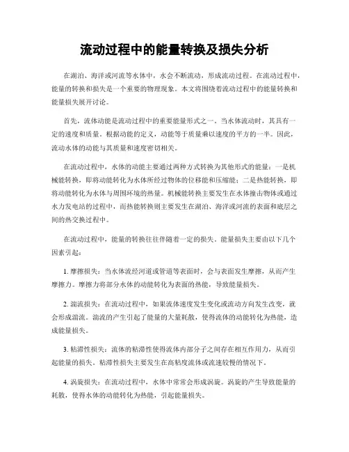 流动过程中的能量转换及损失分析