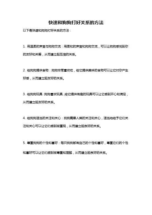 快速和狗狗打好关系的方法