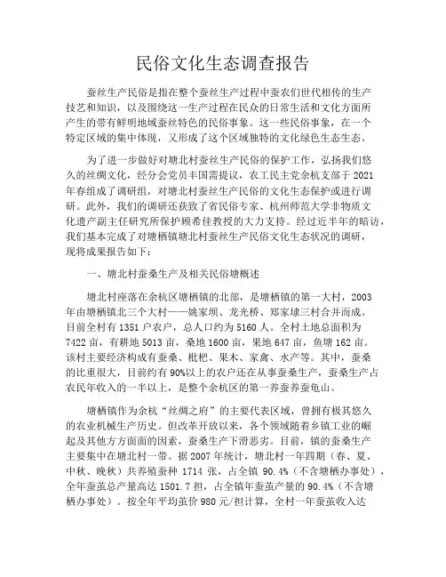 民俗文化生态调查报告