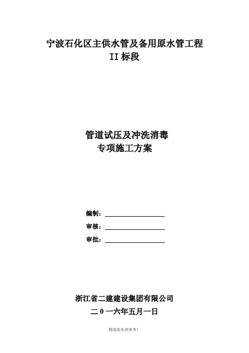 给水管试压及冲洗消毒专项方案